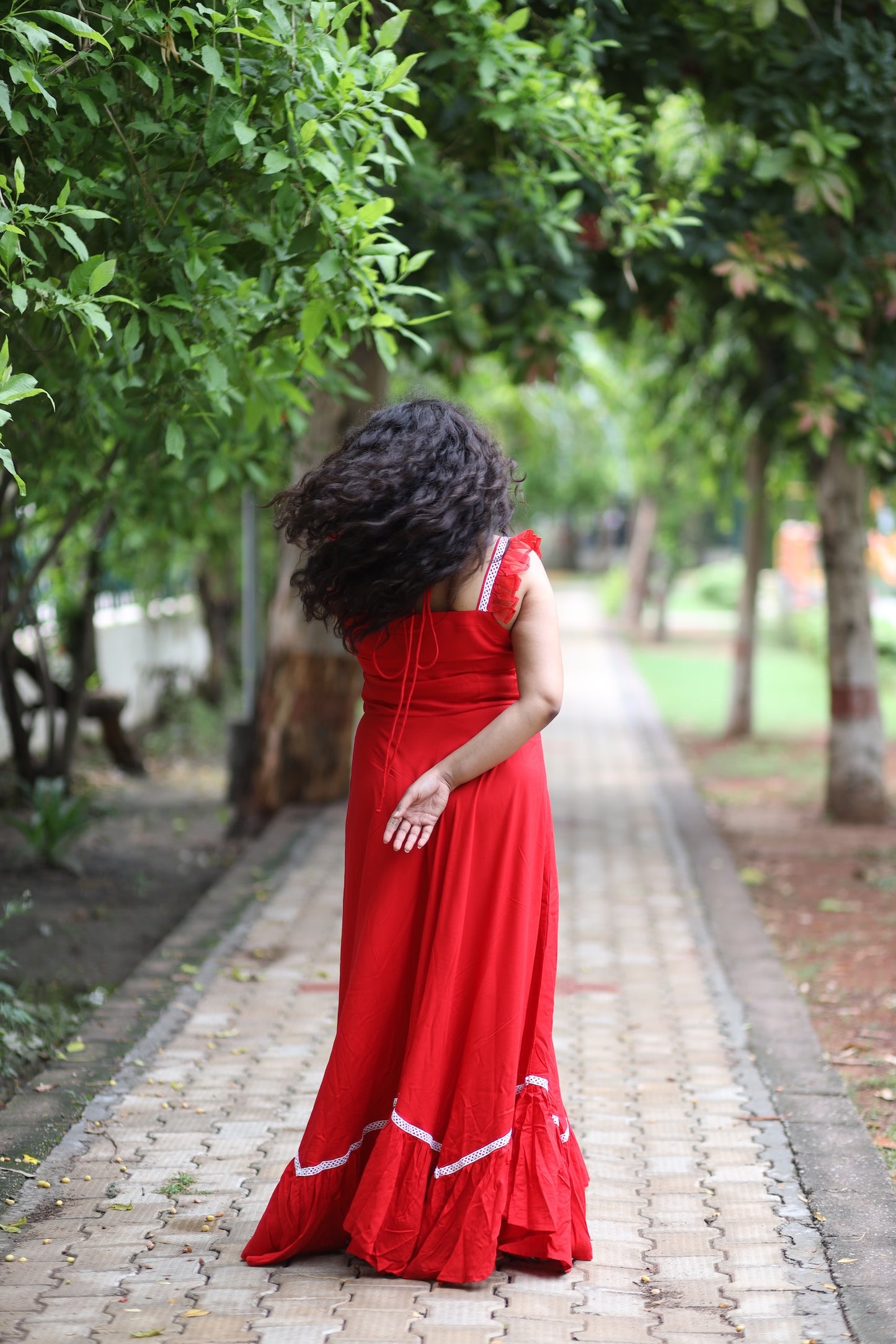 Scarlet Whisper Frill Dress