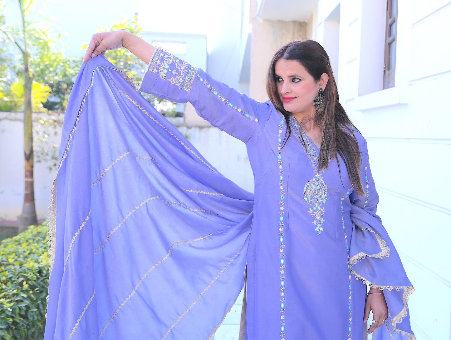 Purple Detailed Handwork Set