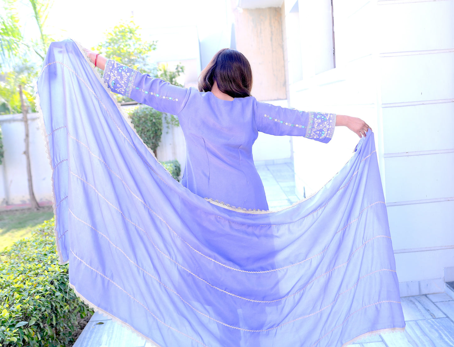 Purple Detailed Handwork Set