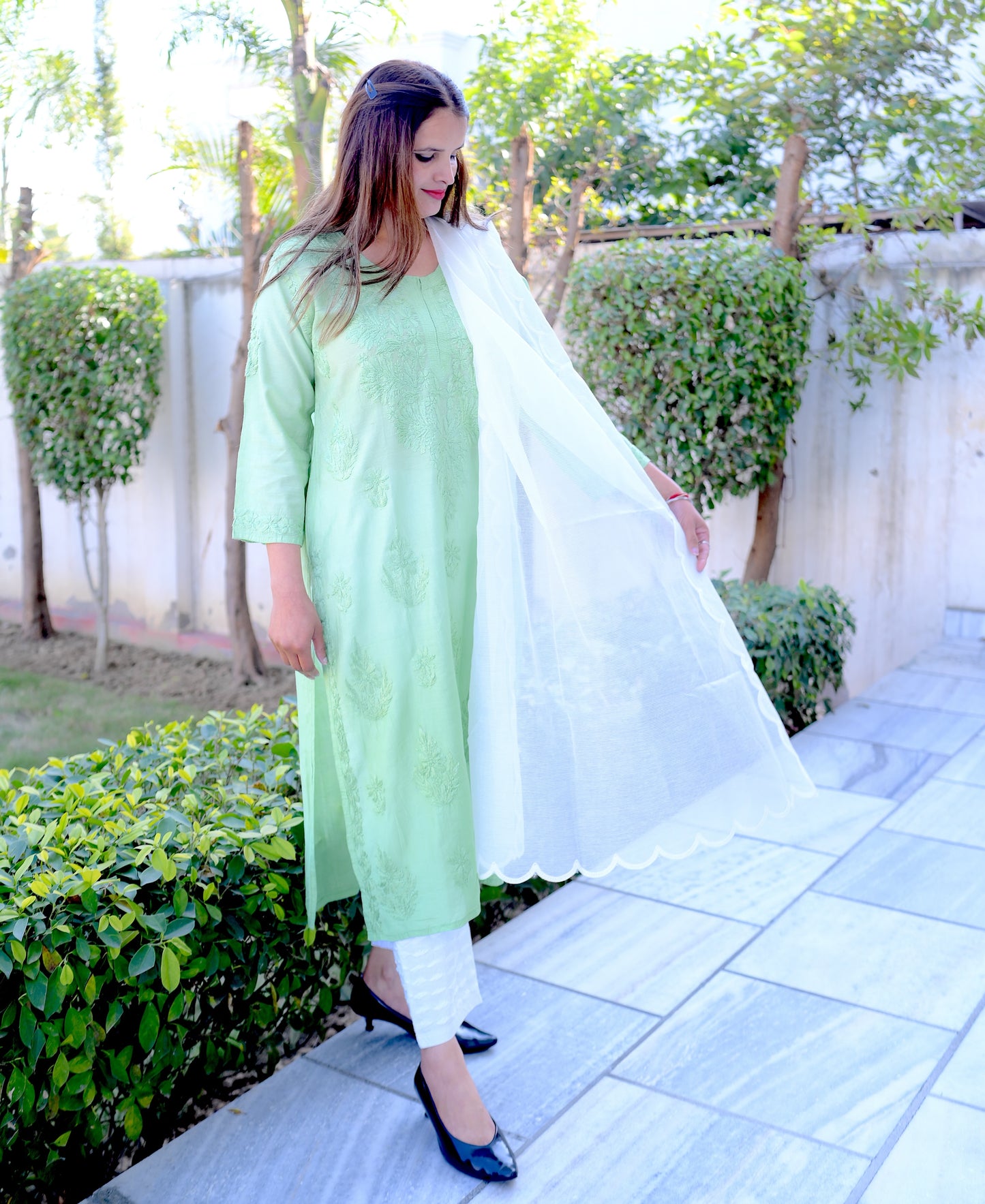 Emerald Mist Dual-Tone Kurta Set