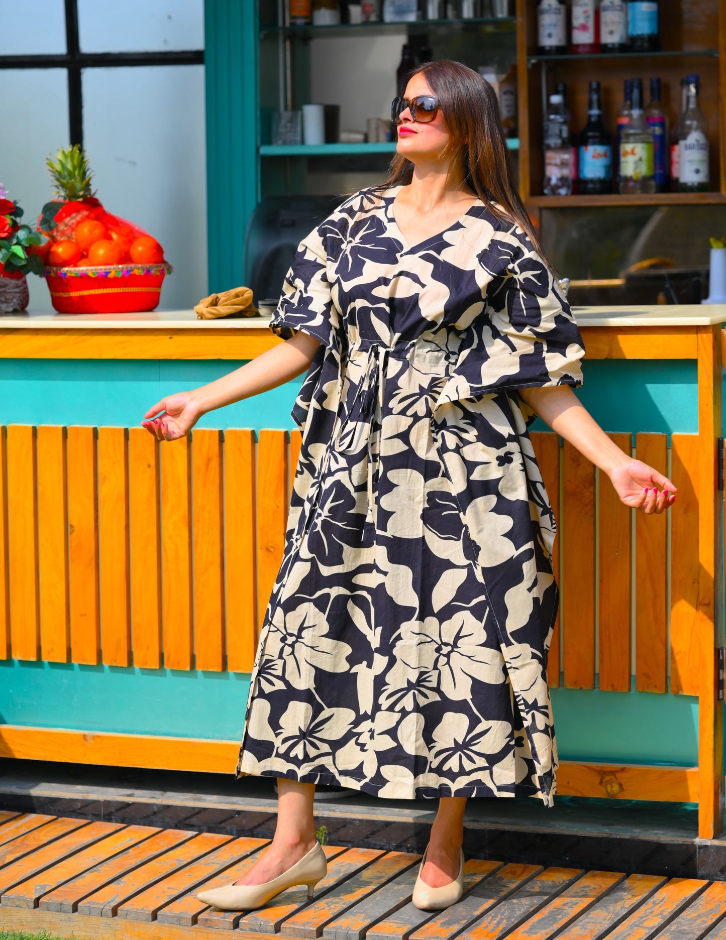 Midnight Blossom Caftan