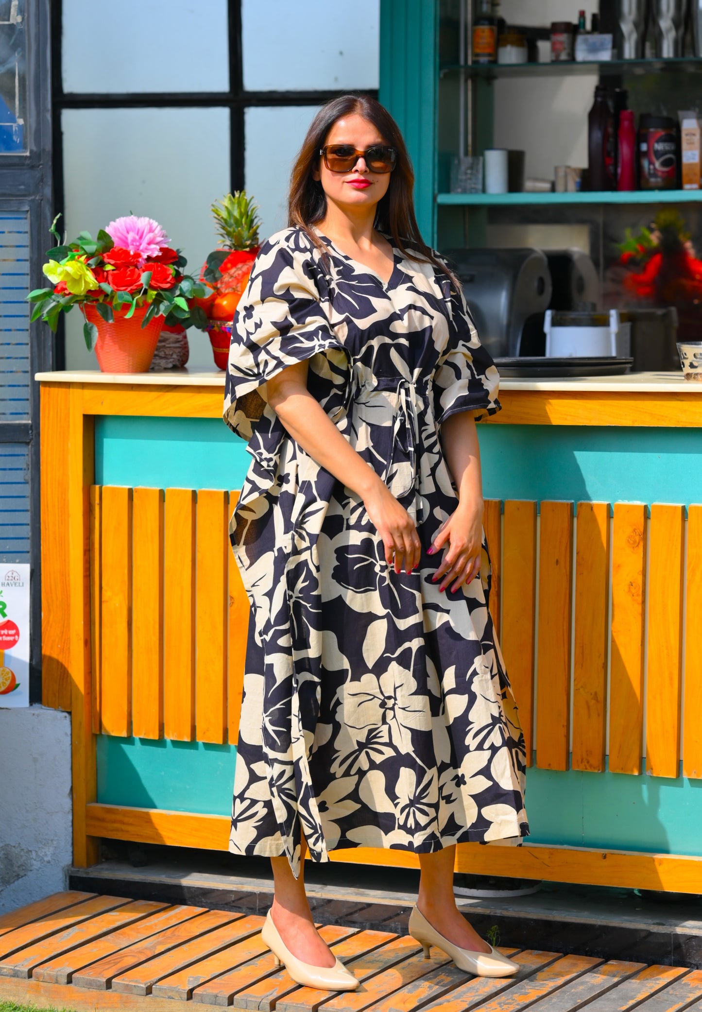 Midnight Blossom Caftan
