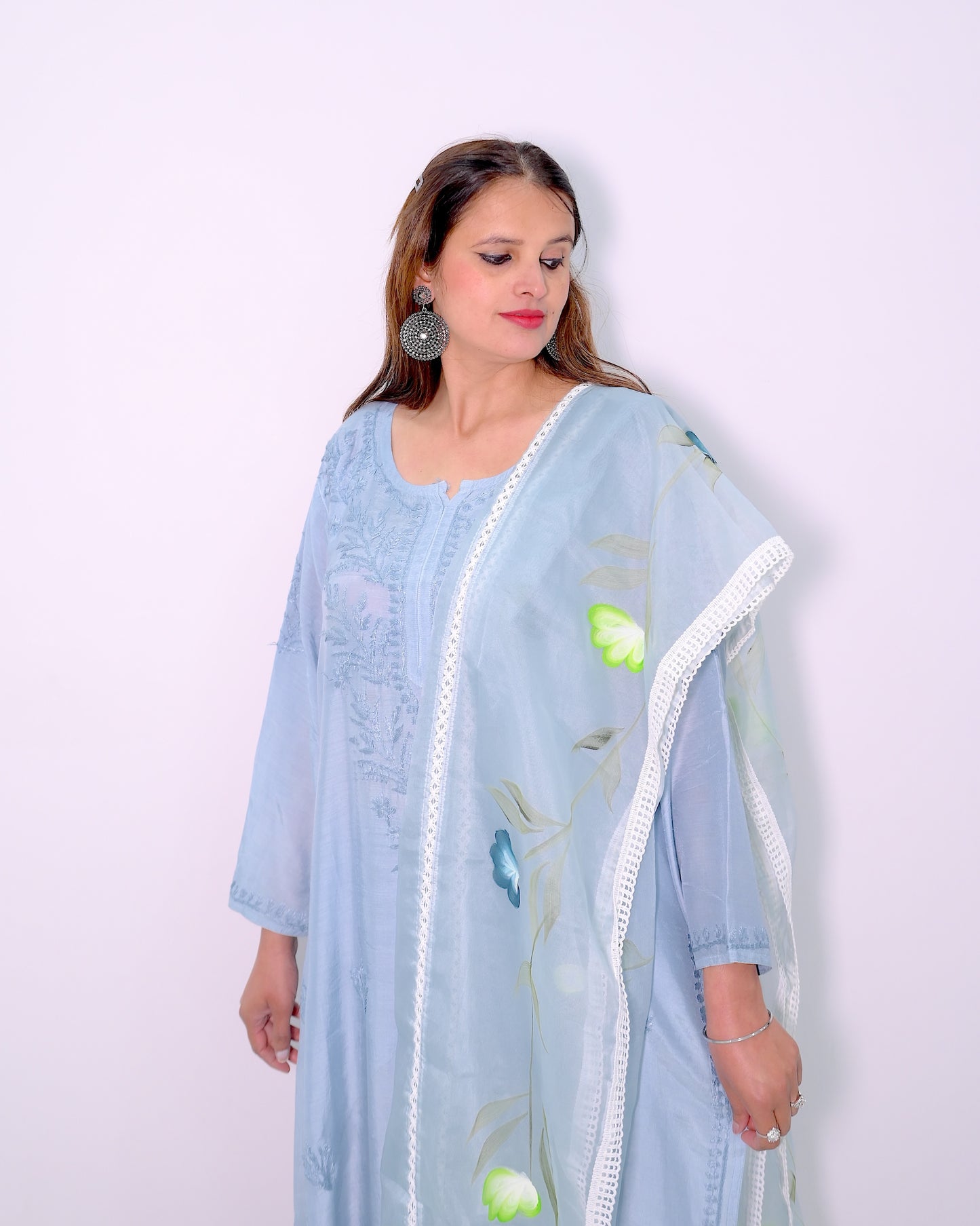 Slate Gray Embroidered Suit