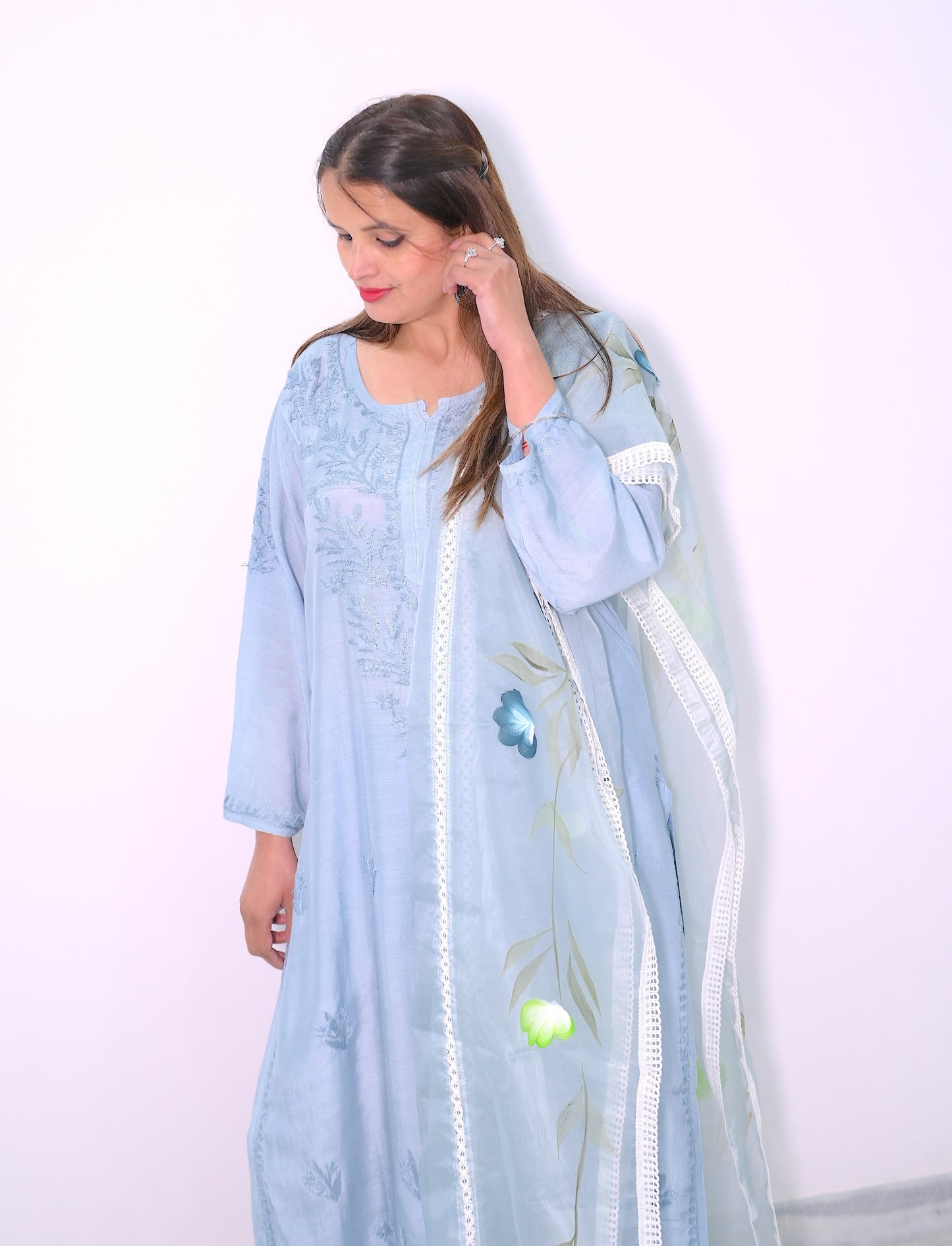 Slate Gray Embroidered Suit