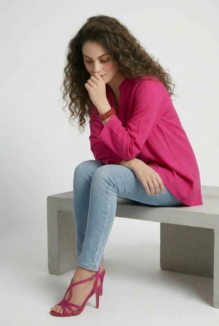 Blush Minimalist Cotton Kurti