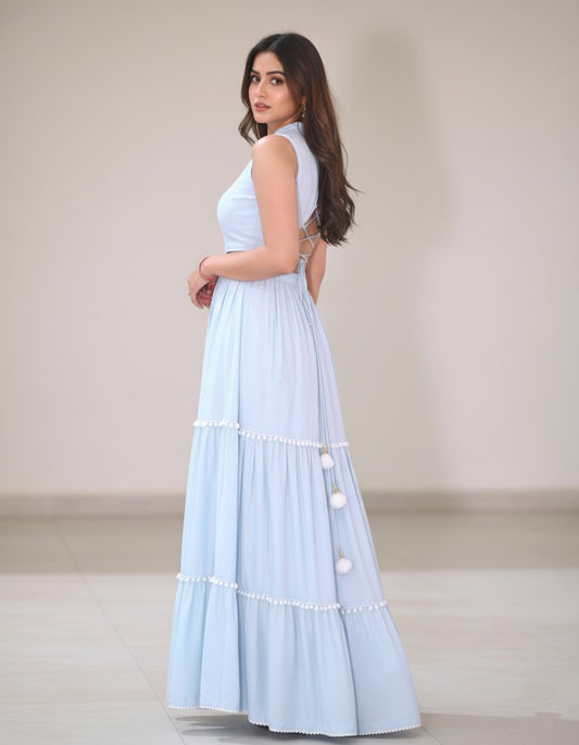 Azure Breeze Cotton Dress