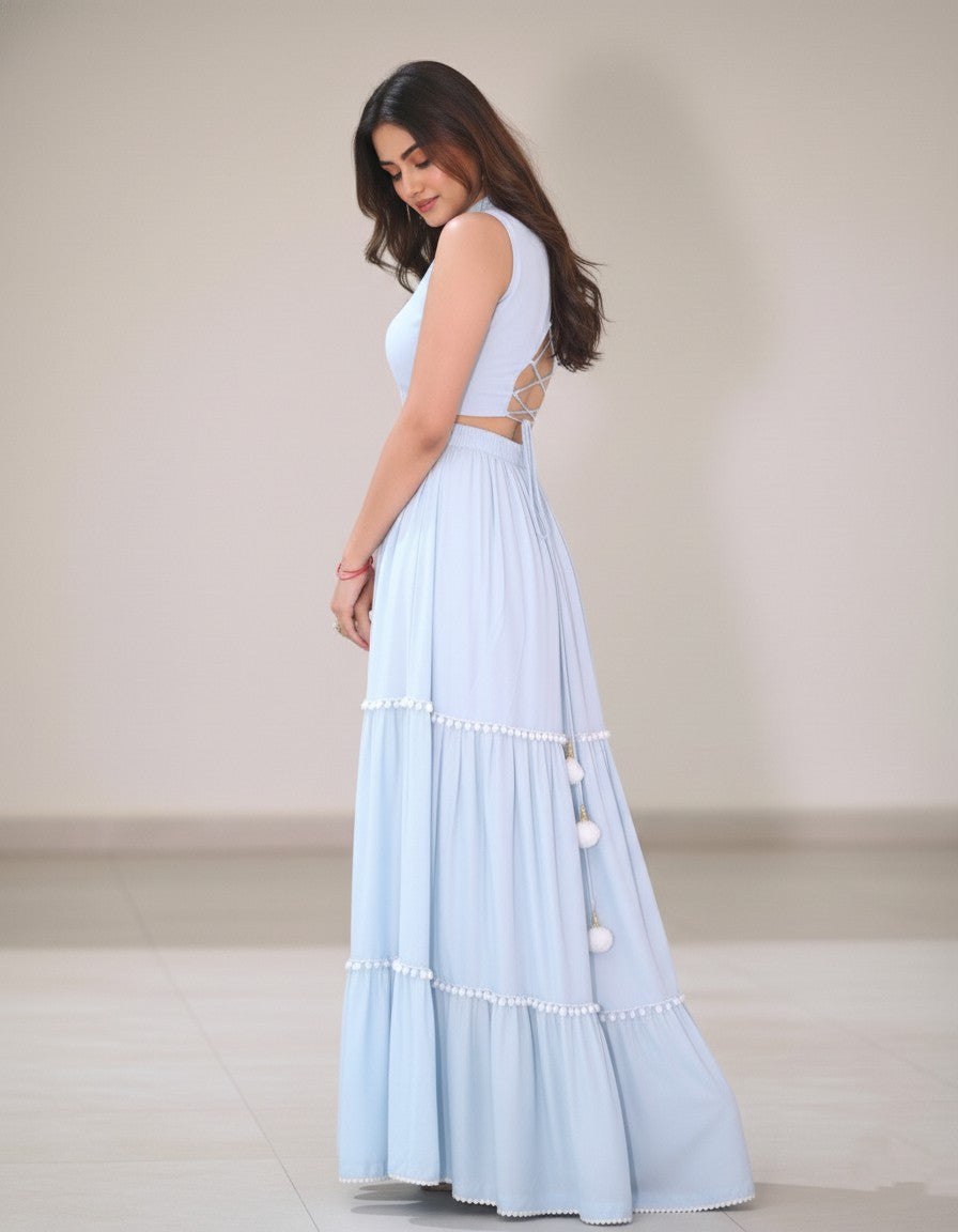 Azure Breeze Cotton Dress