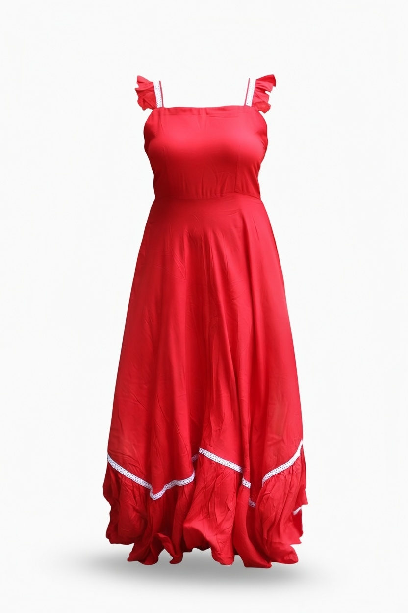 Scarlet Whisper Frill Dress
