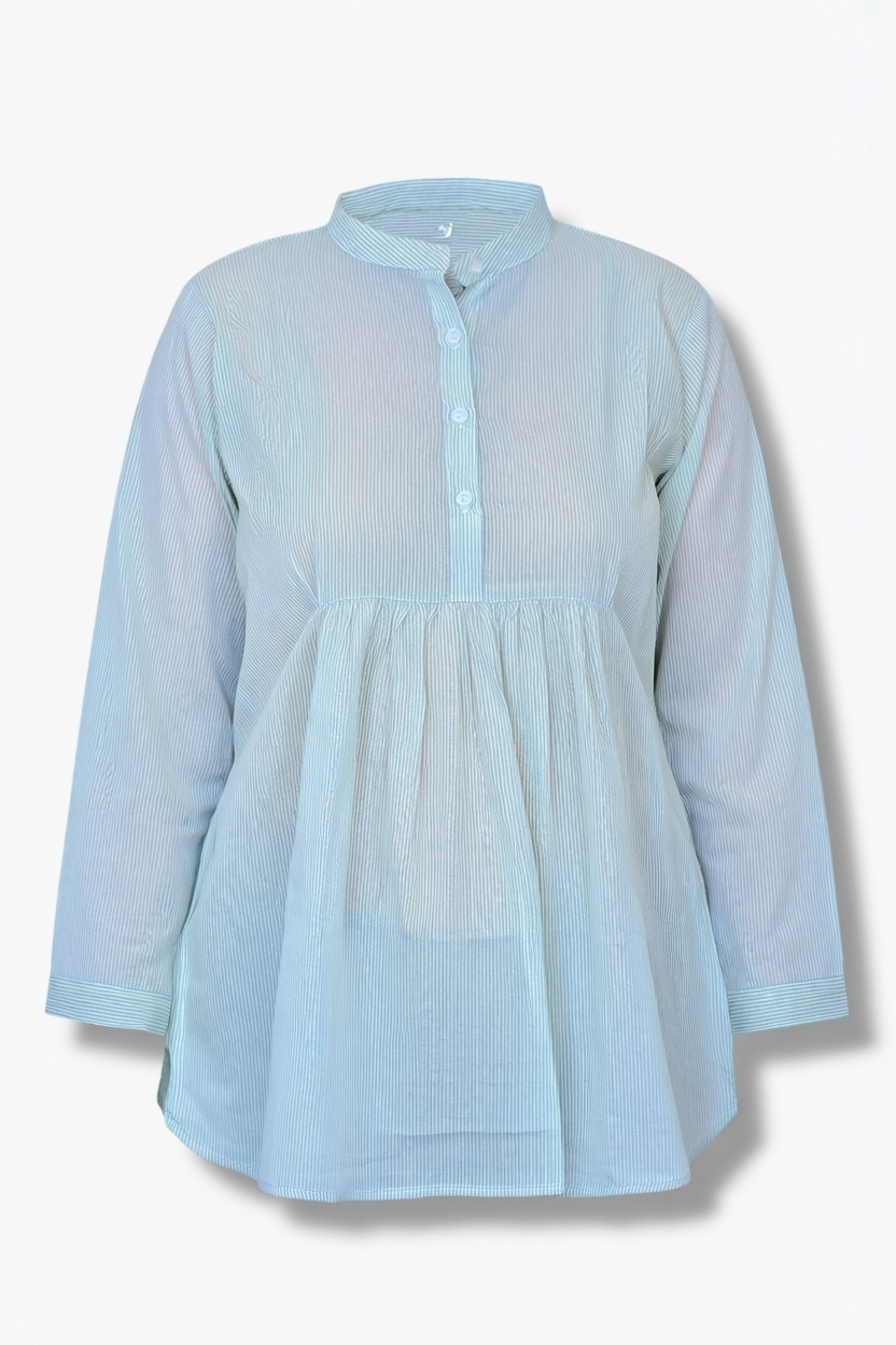 Mint Breeze Striped Kurti