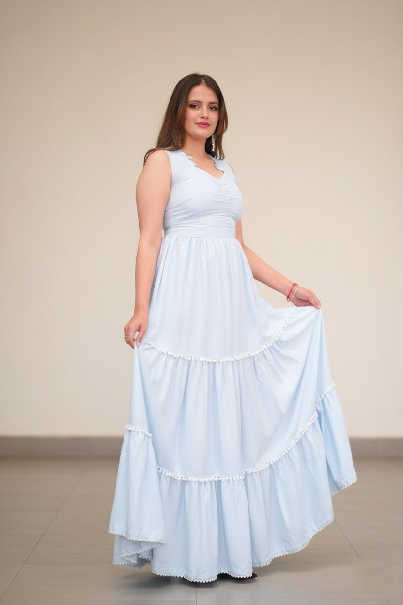 Azure Breeze Cotton Dress