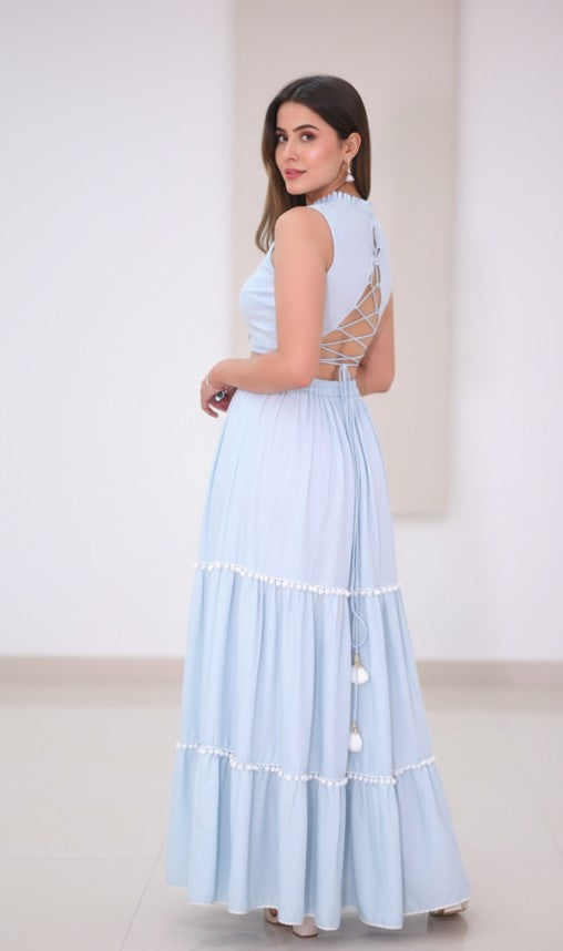 Azure Breeze Cotton Dress