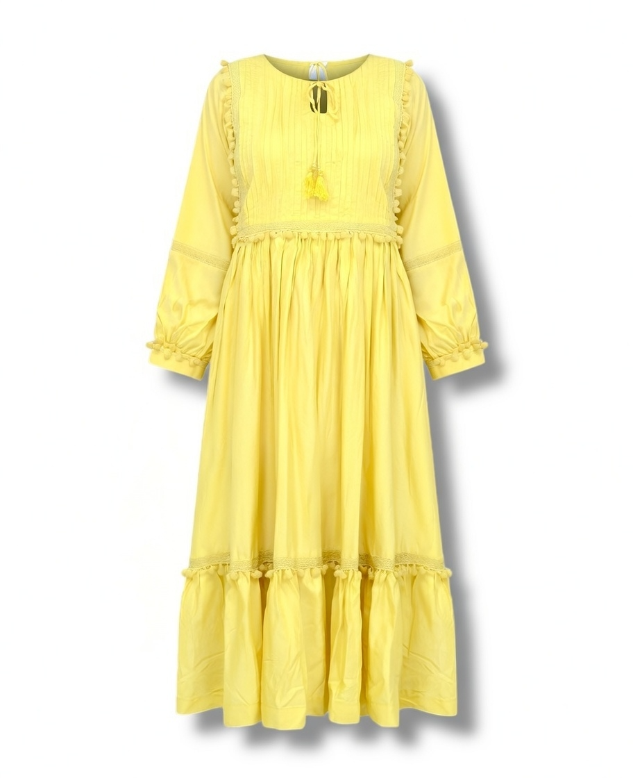 Citrus Charm Cotton Dress