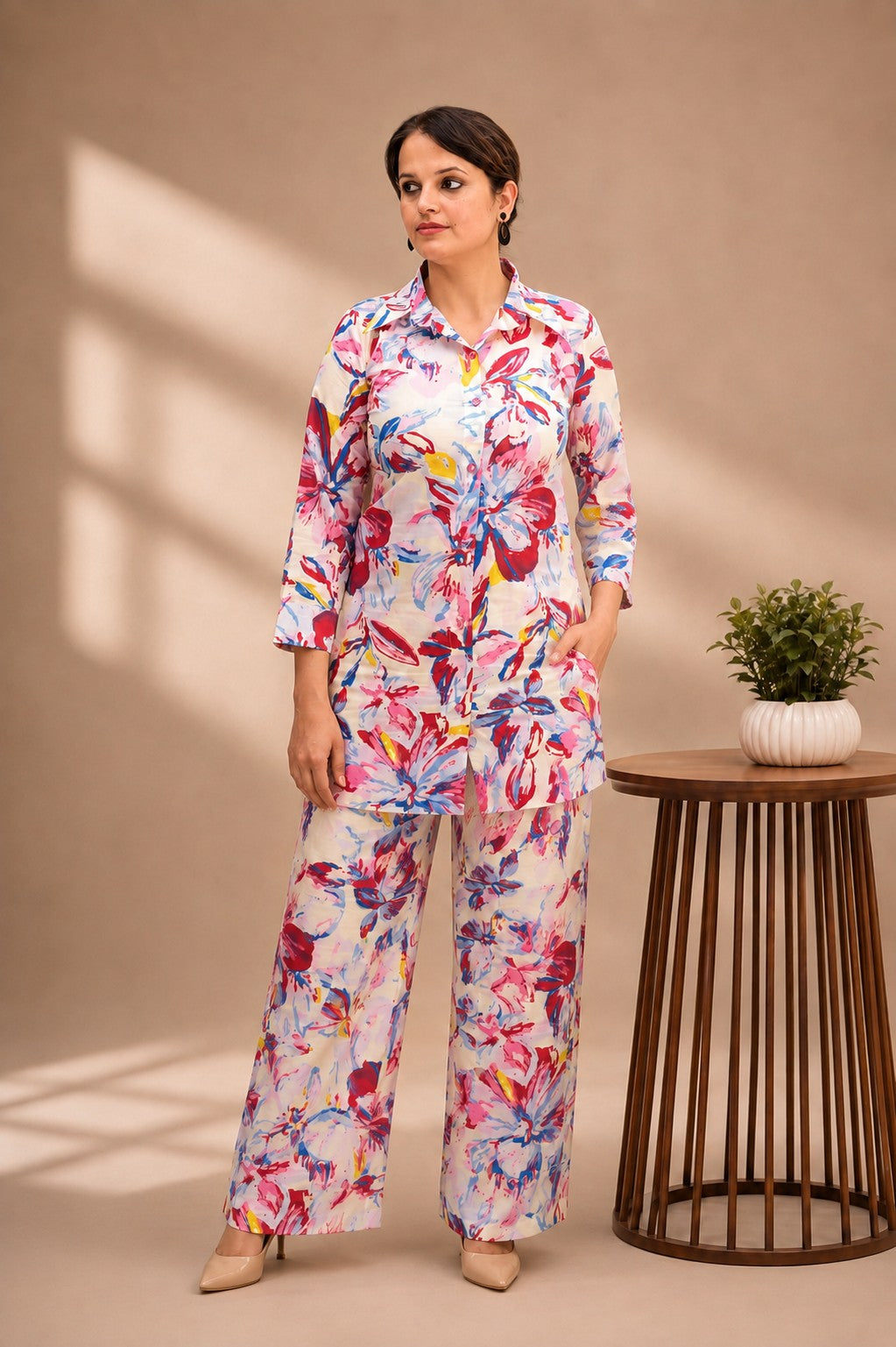 Crimson Bloom Co-Ord Set