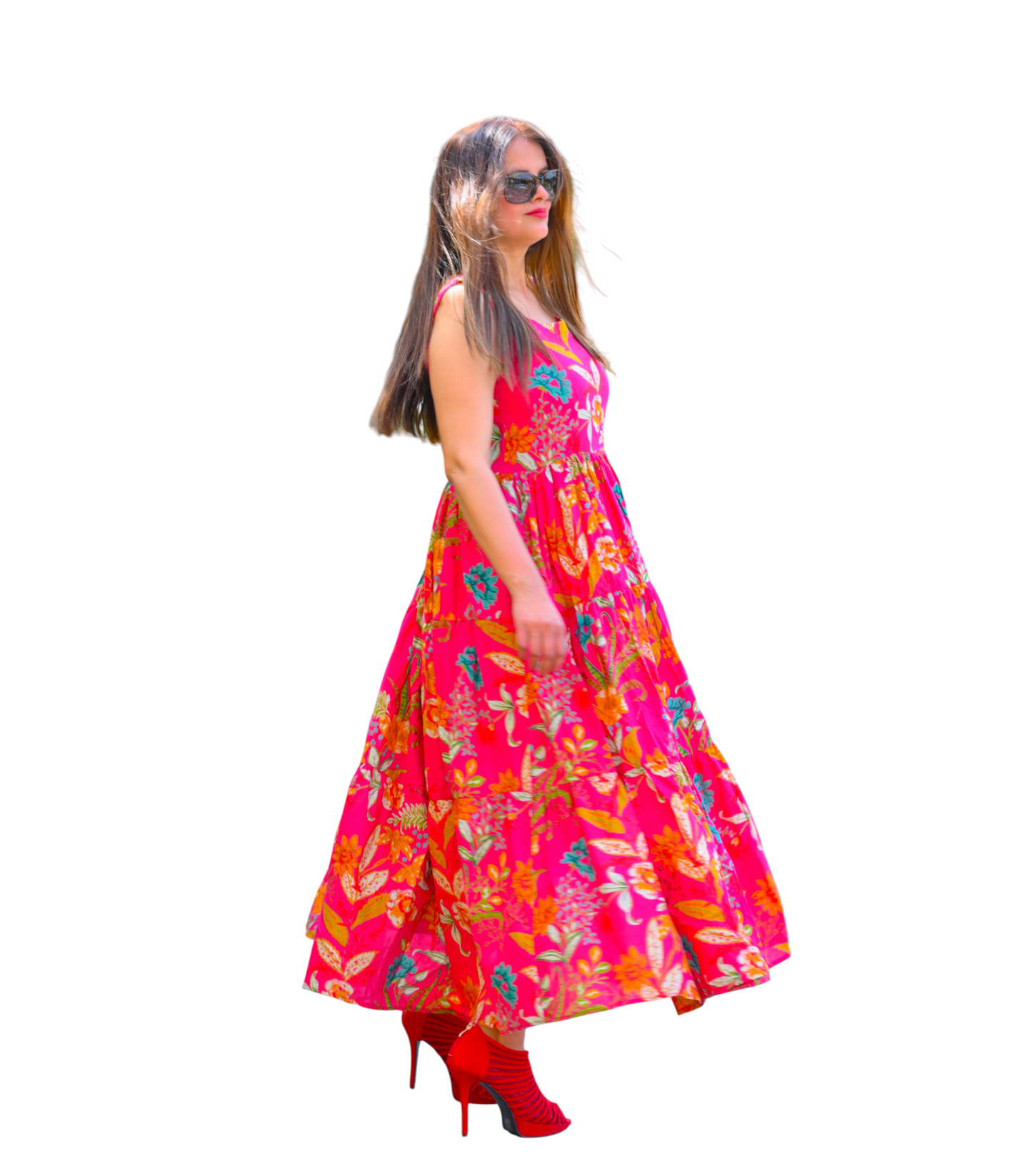 Crimson Canvas Floral Dress