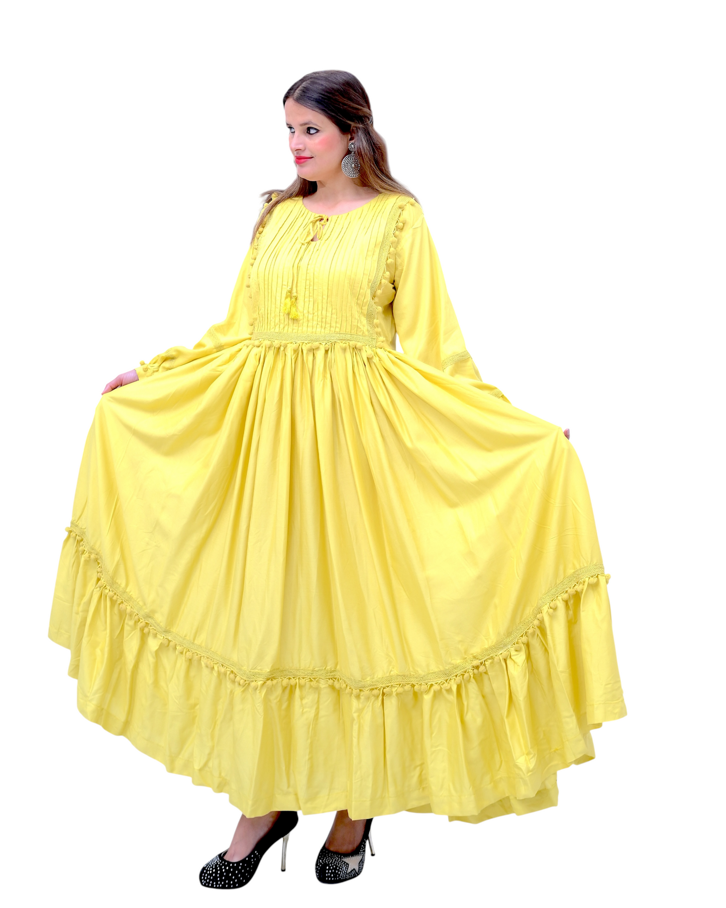 Citrus Charm Cotton Dress