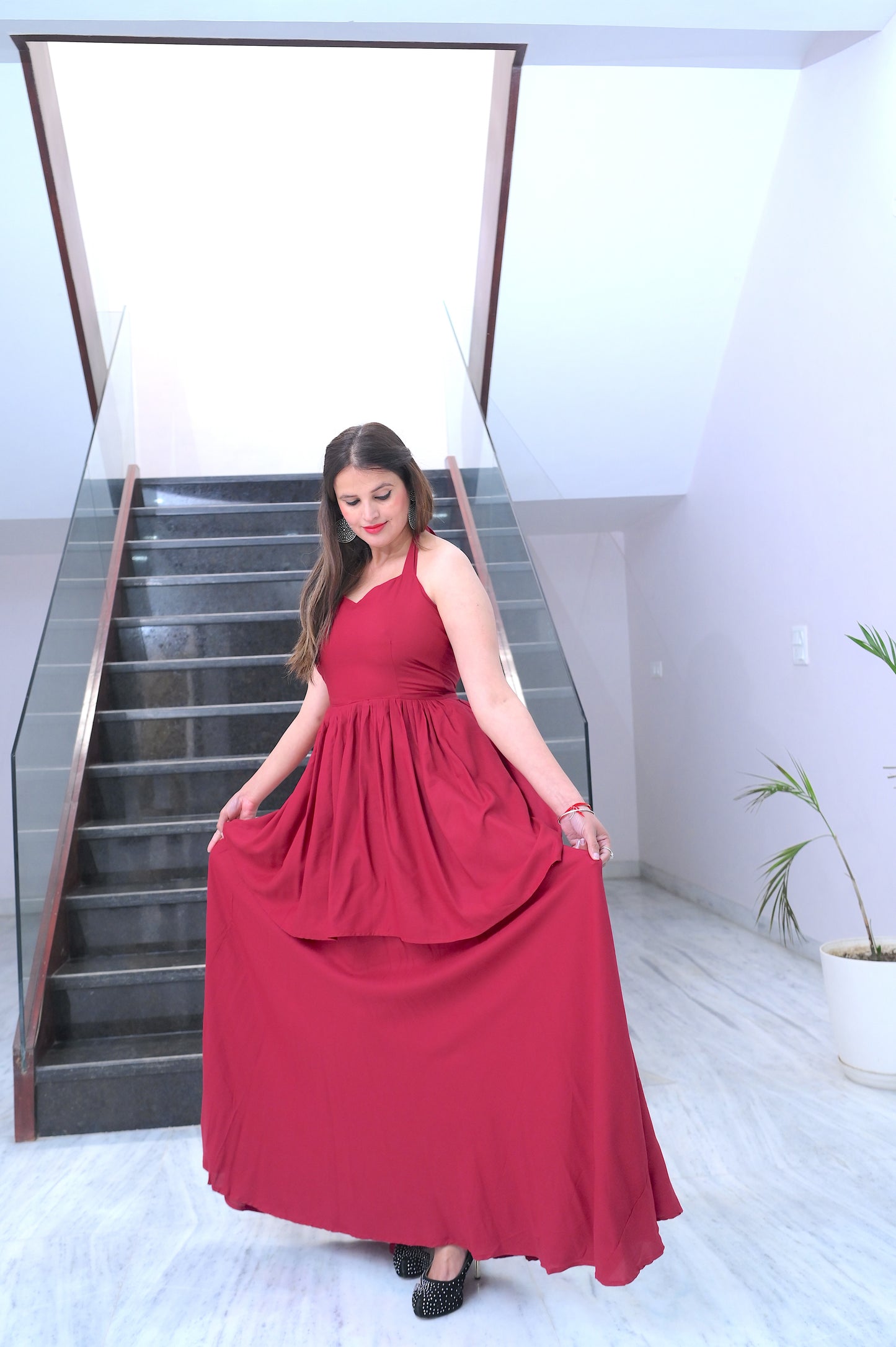 Cherry Red Cotton Dress