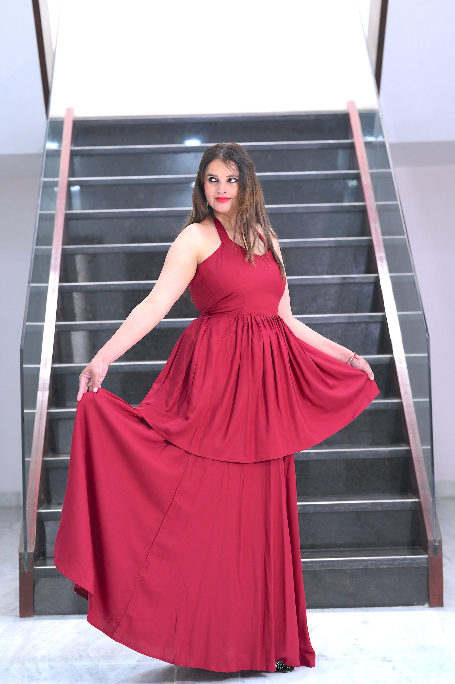 Cherry Red Cotton Dress