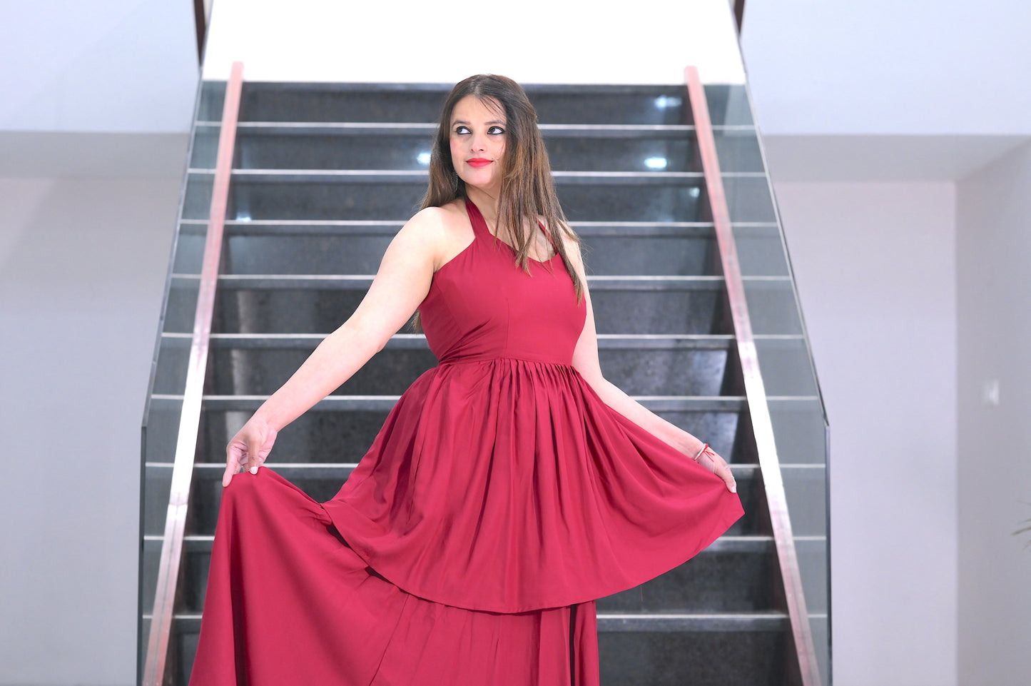 Cherry Red Cotton Dress