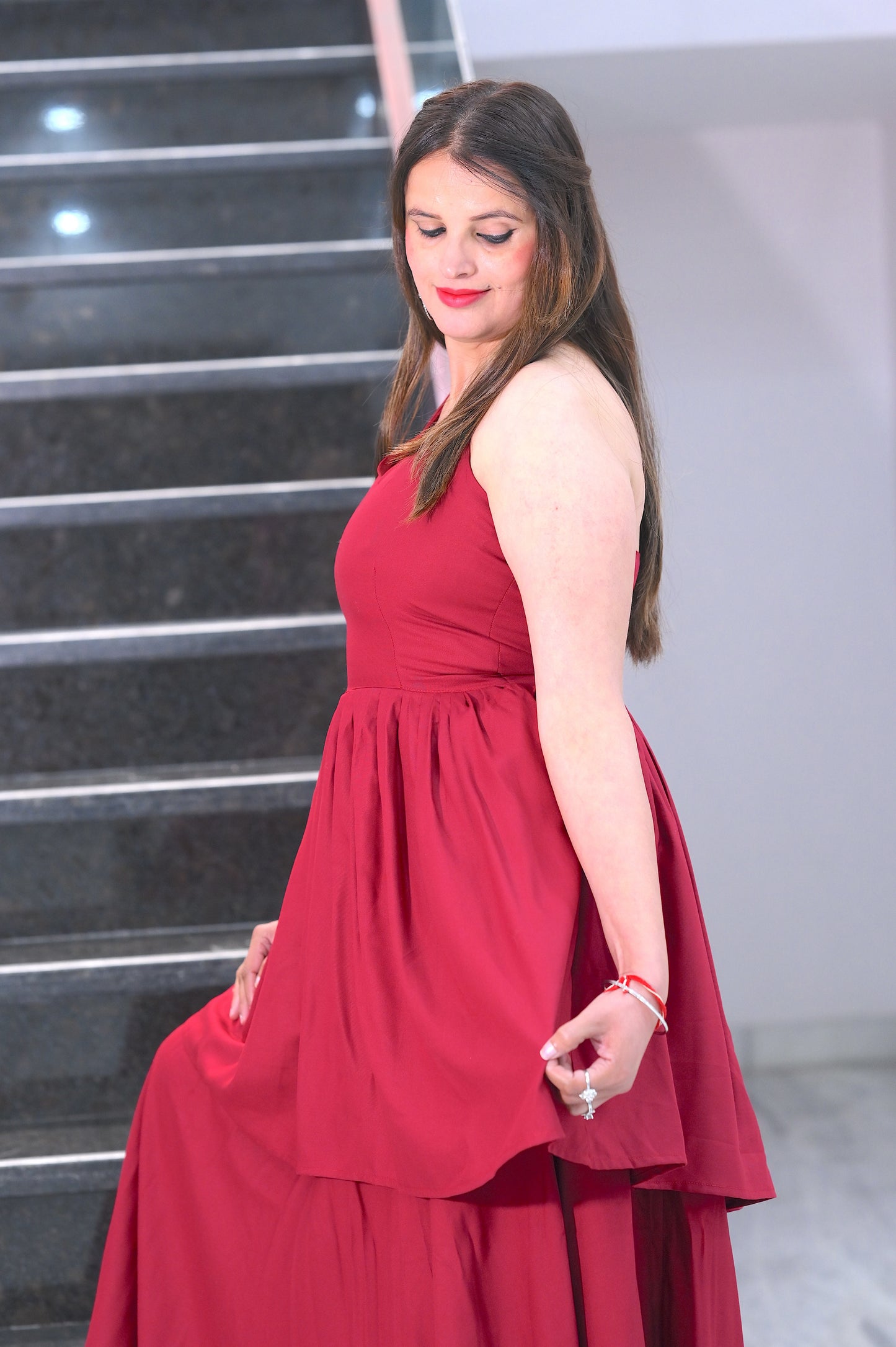 Cherry Red Cotton Dress