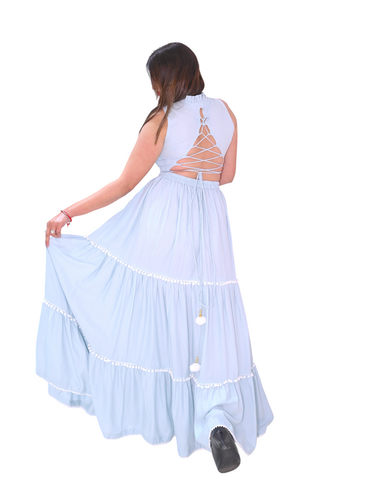 Azure Breeze Cotton Dress