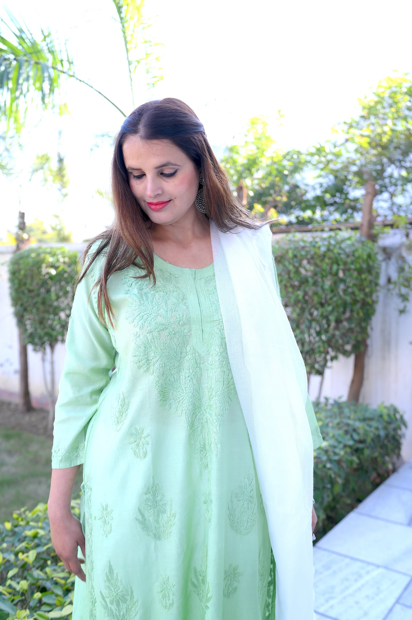 Dual Shaded Green Kurta Set