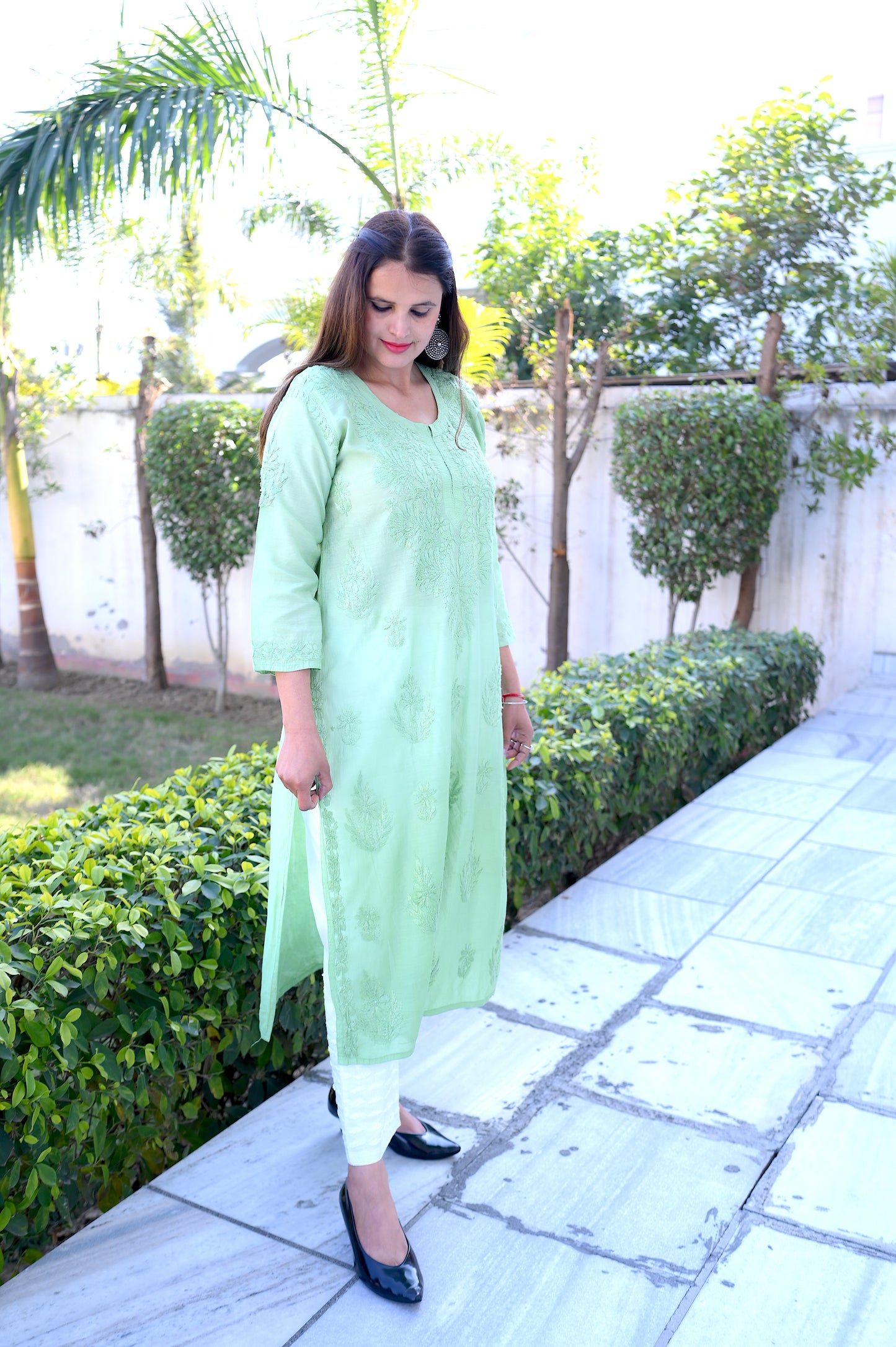 Dual Shaded Green Kurta Set