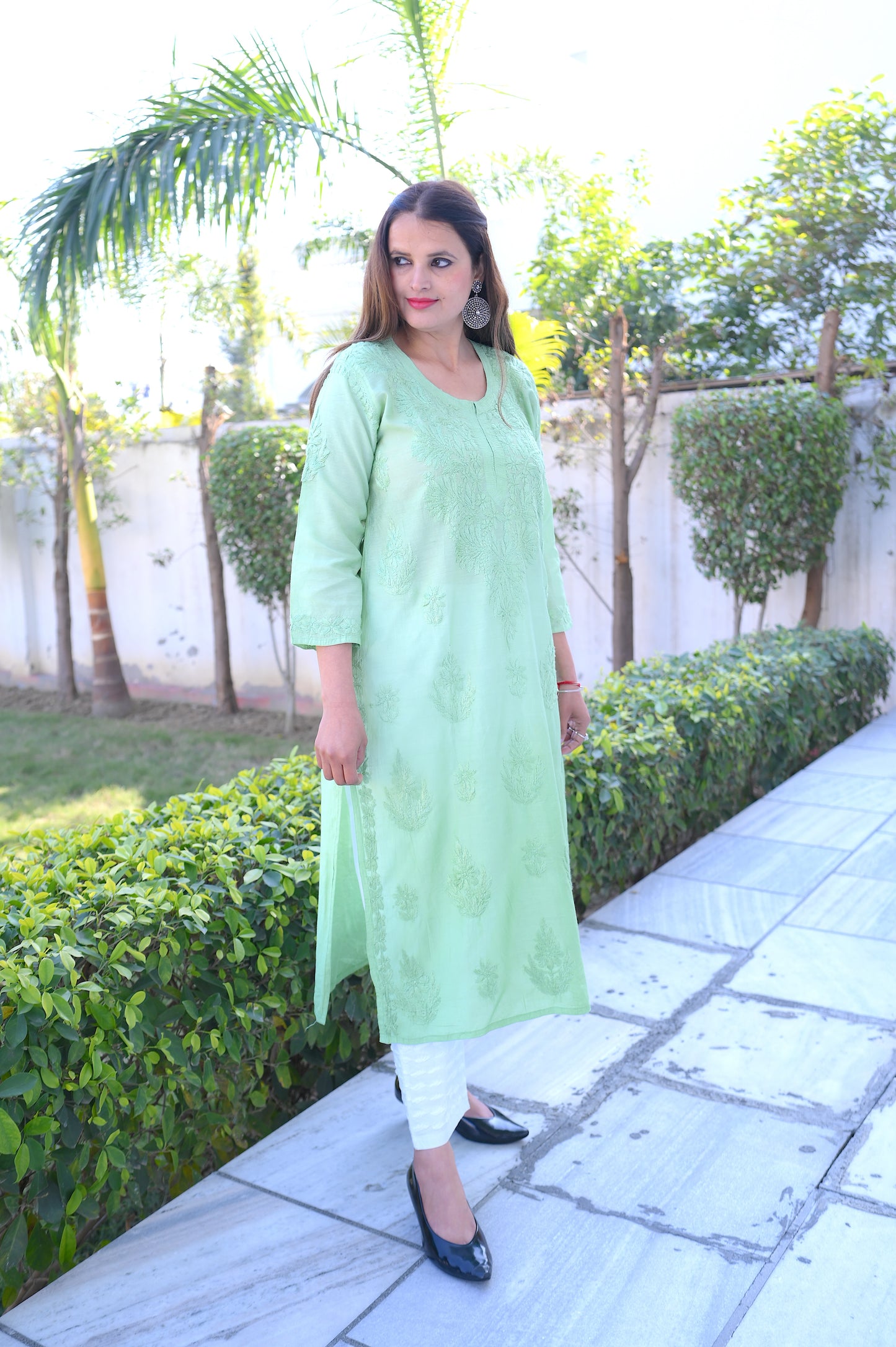 Dual Shaded Green Kurta Set