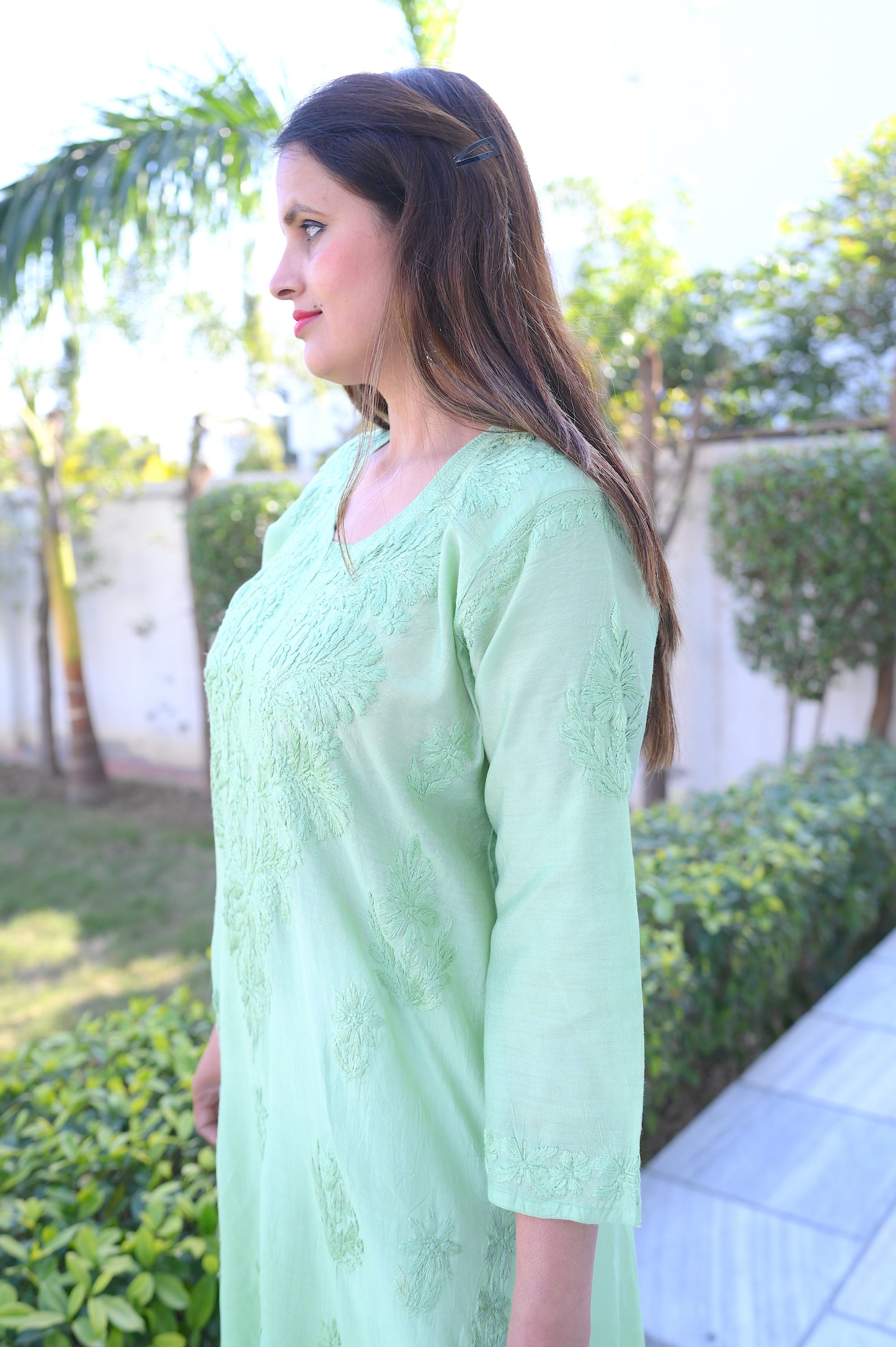 Dual Shaded Green Kurta Set