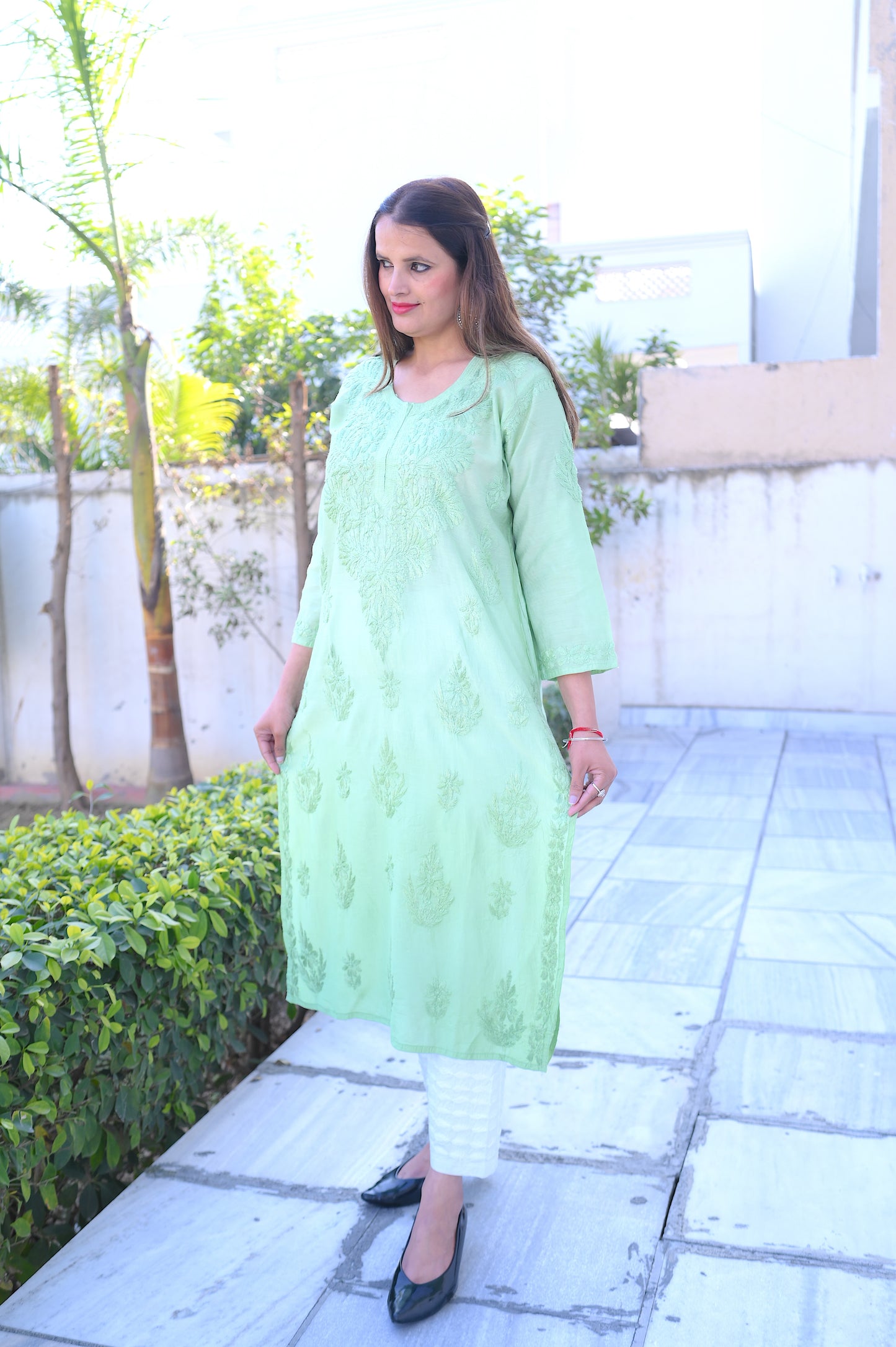 Dual Shaded Green Kurta Set