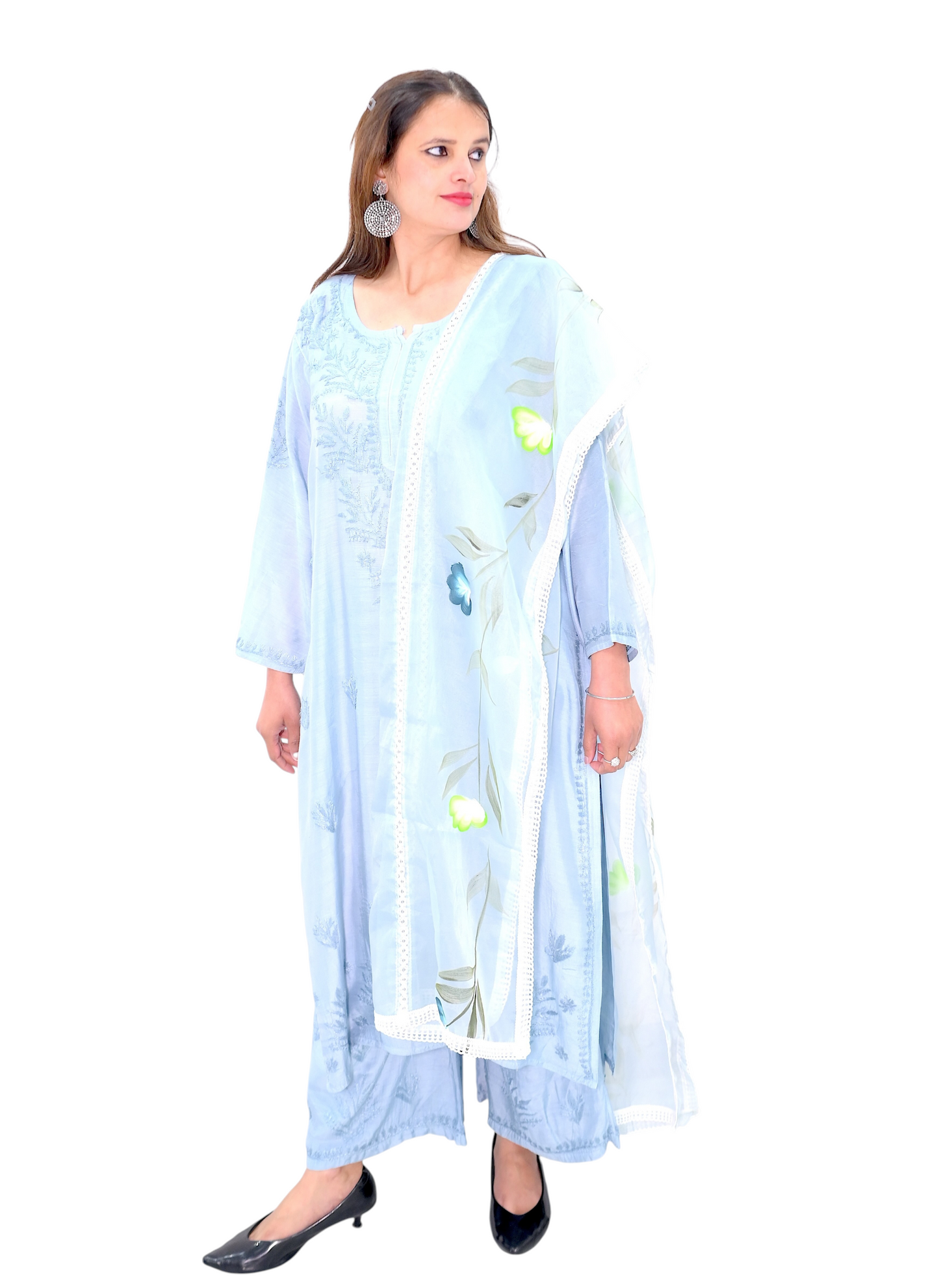 Moonlit Slate Embroidered Suit