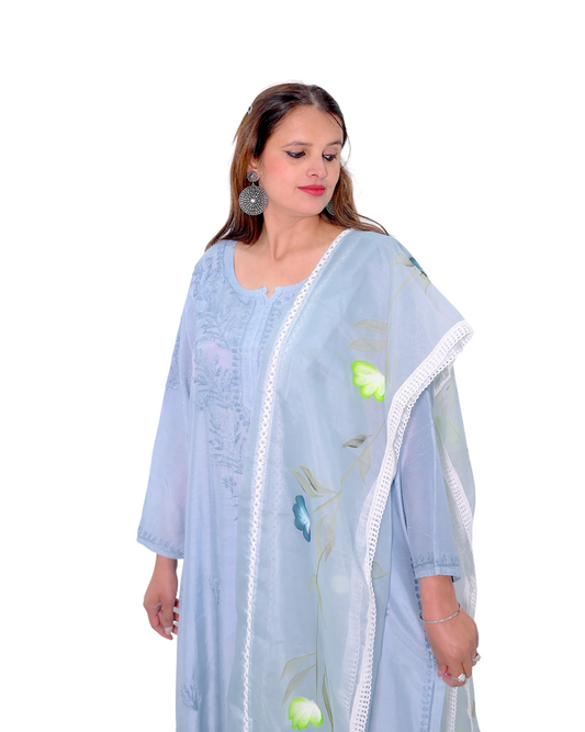 Moonlit Slate Embroidered Suit