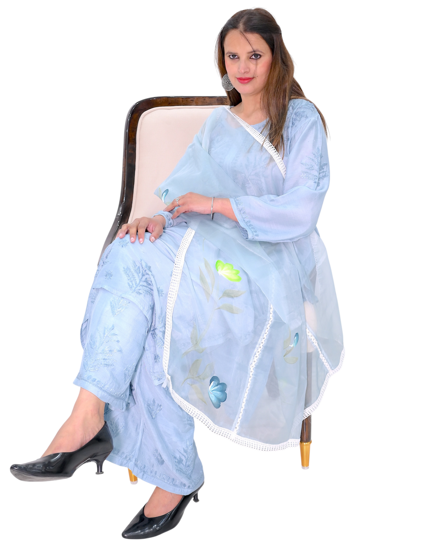 Moonlit Slate Embroidered Suit