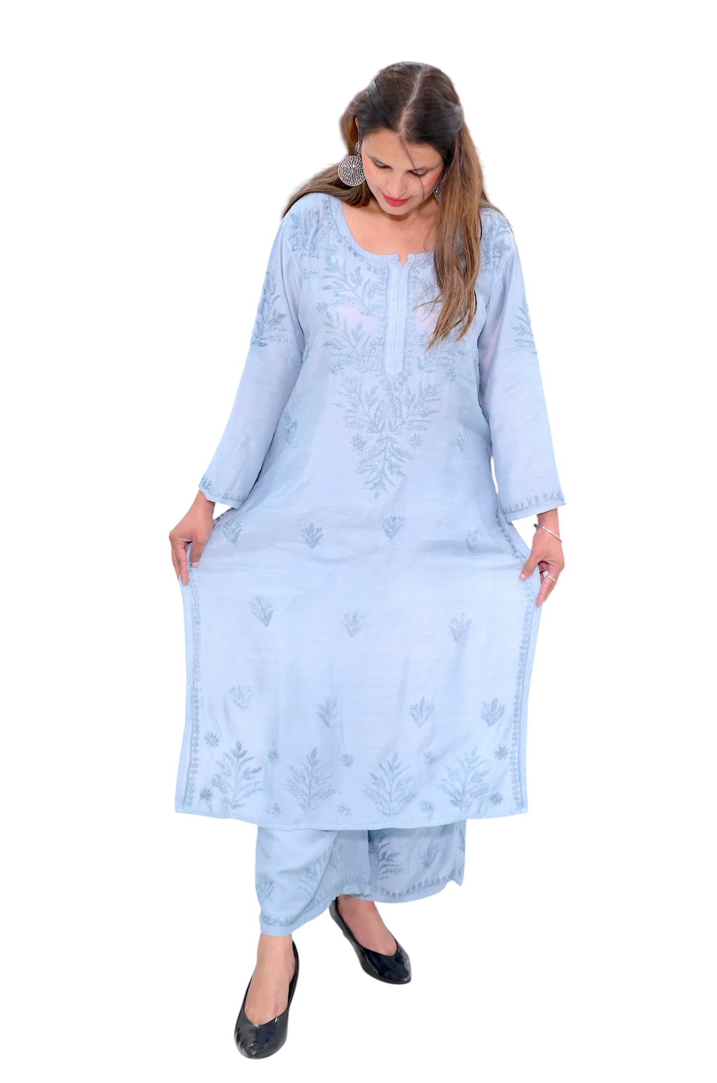 Moonlit Slate Embroidered Suit