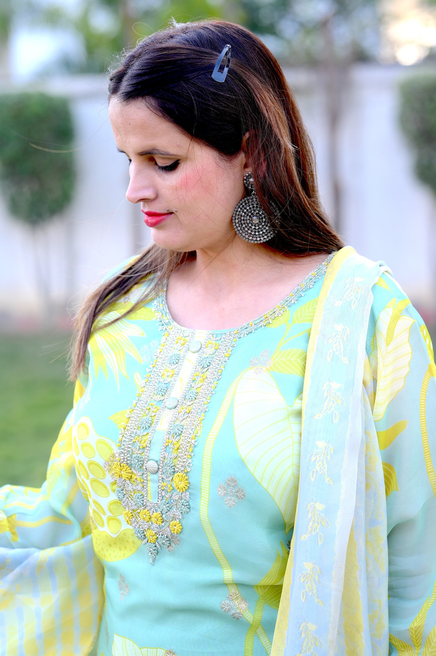 Multicolour Embroidered Suit