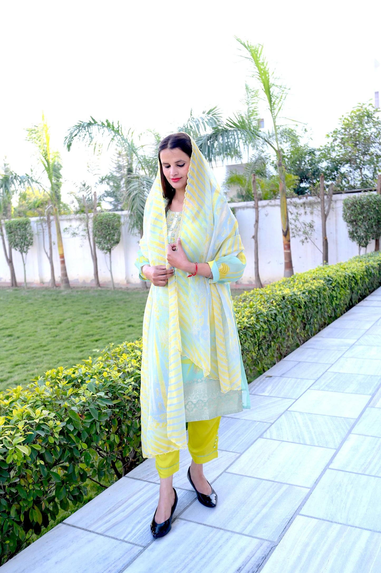 Multicolour Embroidered Suit