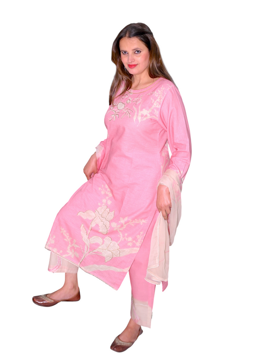 Coral Grace Embroidered Suit